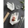 Creative White Hand-shaped Ceramic Plates El Special-shaped Chinese Plates Special Club High-end Restaurant Dessert Tableware