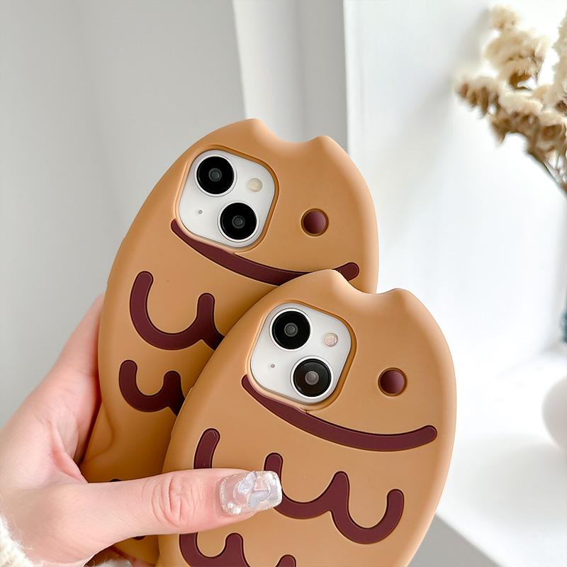 For iPhone 15 Silicone Case Cute Snapper Design Shockproof Phone Back Cover with Charm