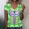 Camiseta Casual de Manga Corta con Cuello en V para Mujer Estampado Oktoberfest Top Tejido Ligero y Transpirable Camiseta de Corte Holgado para Uso Diario