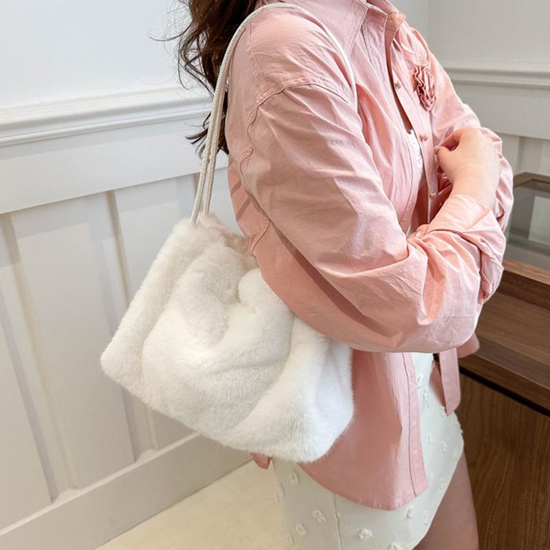 Geantă drăguță pentru femei, genți pufoase, geantă de umăr feminină, genți cu blană