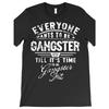Damen Baumwolle Kurzarm T-Shirts Jeder will ein Gangster sein Damen Tee Lustiger Spruch Schwarzes Oberteil