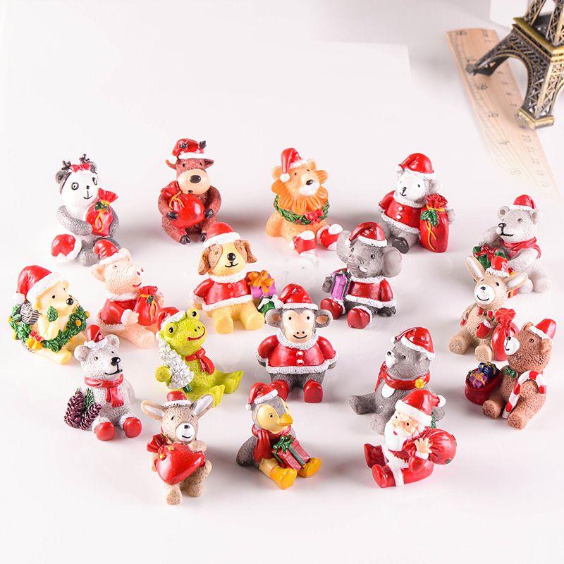 Adorable Diy Christmas Animal Resin Mini Landscape Decorations For Home Gardens