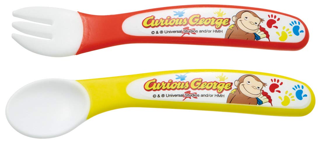 

Skater Spoon and Fork Curious Cat and Monkey SFB2 Children s Set, George, Design, 12cm,