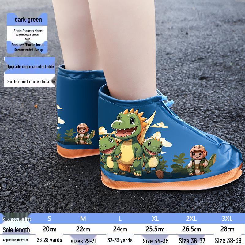 Upgraded Anime Kids' Non-Slip Mid-Calf Rain Shoe Covers: Rainproof, Sandproof, Stainproof for Rainy Days