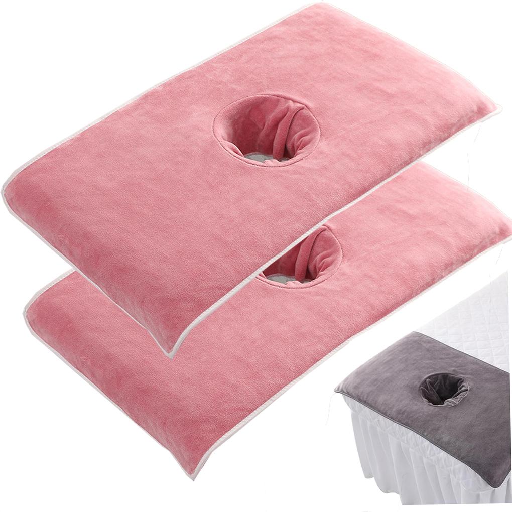 2PCS/SET 40*80cm Thickened Beauty SPA Massage Table Planking Face Towel with Hole Bed Bandana