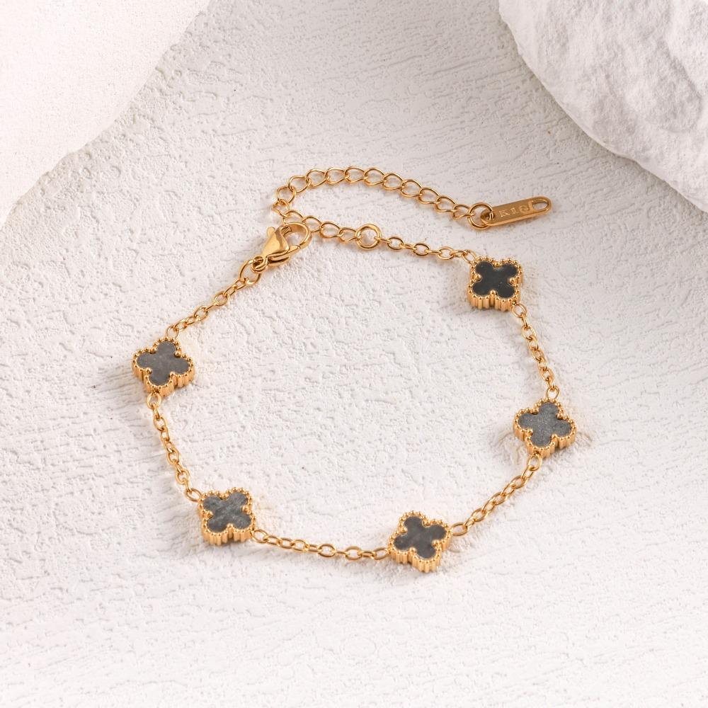 Bracciale Mini Quadrifoglio Madreperla 9mm Lussuoso e di Alta Gamma per Donna Resistente al Colore