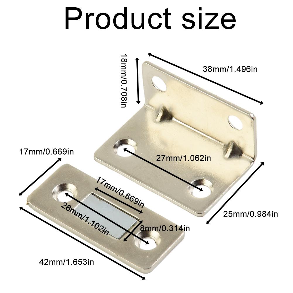 1 Zestaw Mocny Magnetyczny Stalowy Zatrzask Zestaw Do Bardzo Cienki Do Drzwi Szafki Szafy Samozamykacz Akcesoria Gospodarskie