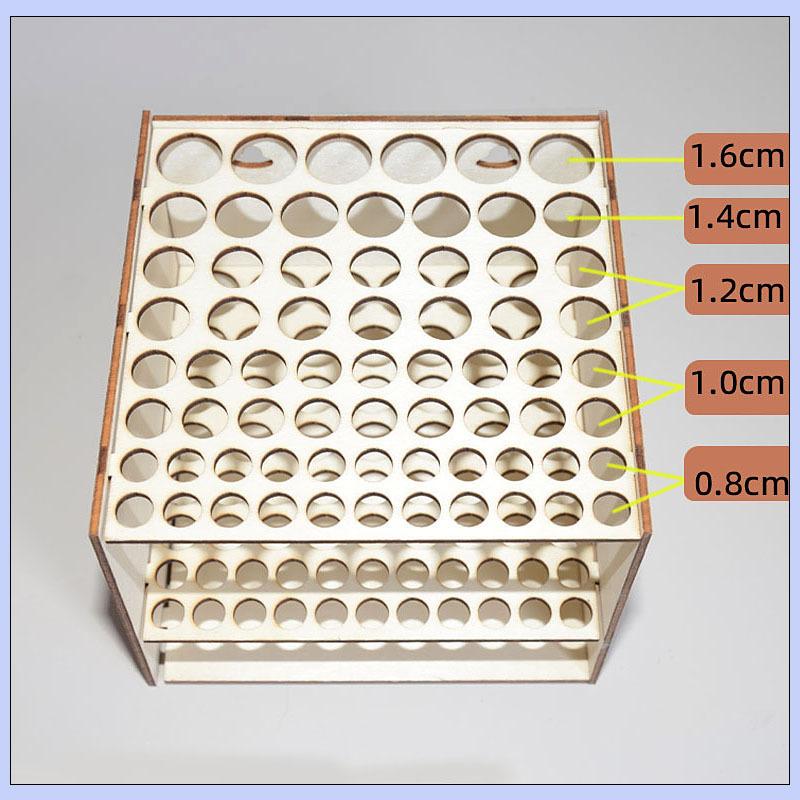 1 Set 67-Slot Premium Double-Layer Durable Artist Desk Organizer Wooden Brush Holder Pencil Paint Brushes Storage Art Craft