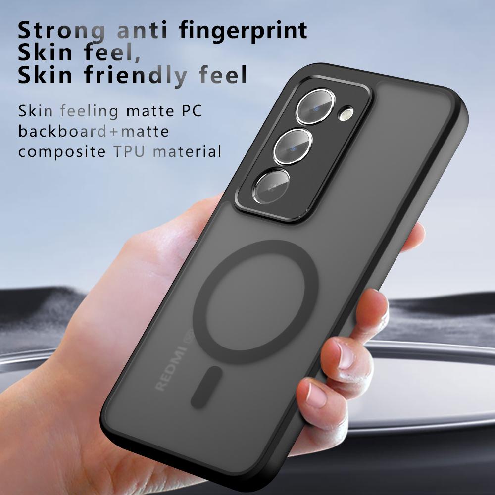Shockproof Case For Xiaomi Redmi 15 4G 171mm 5G 169mm Magnetic Wireless Charging TPU Frame Plastic Matte Translucent Phone Cover