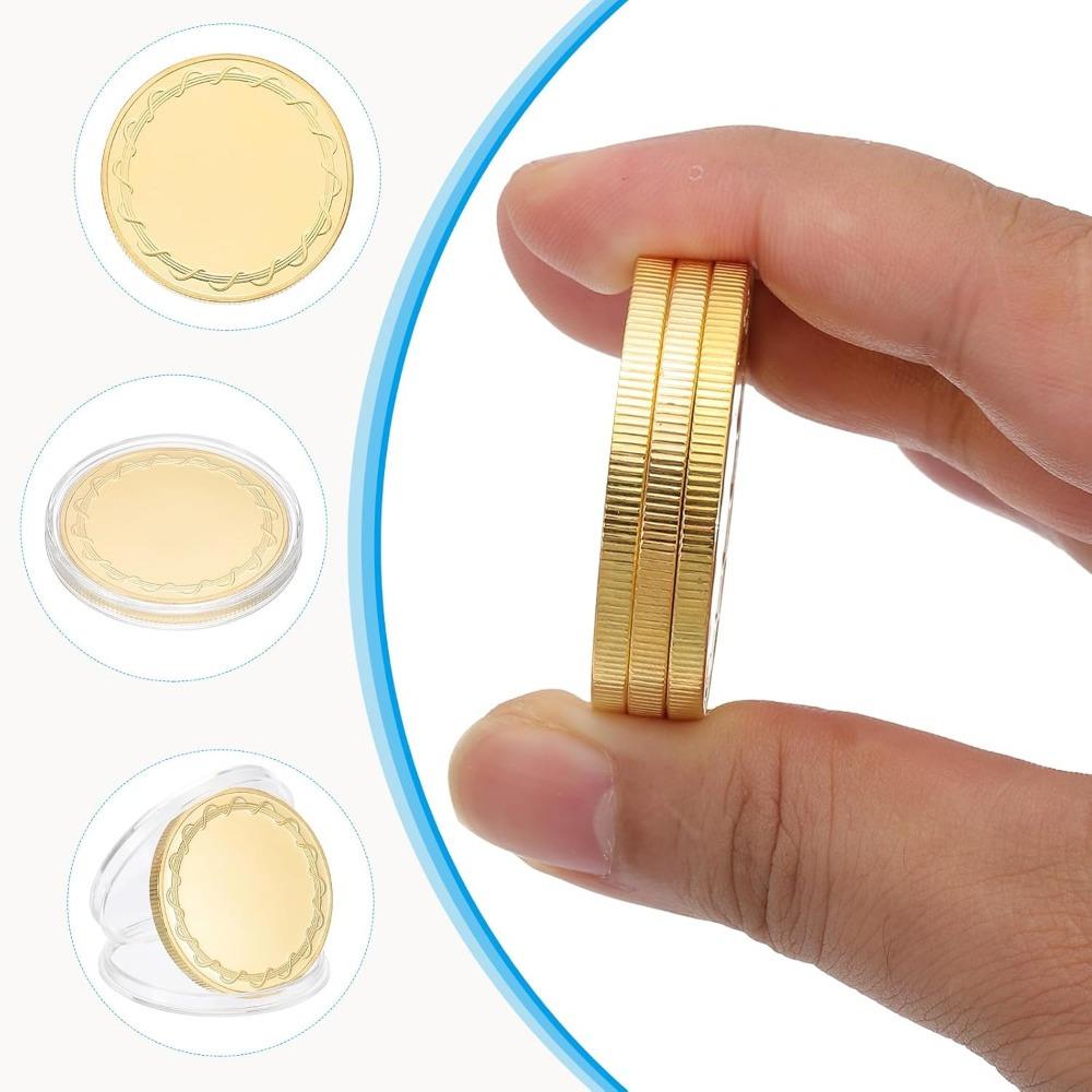 10pcs Blank Coins for Engraving, 1.6 Inch Coin Blanks Laser Engraving for Laser Engraving Stamping with Protection Boxes for DIY Crafts