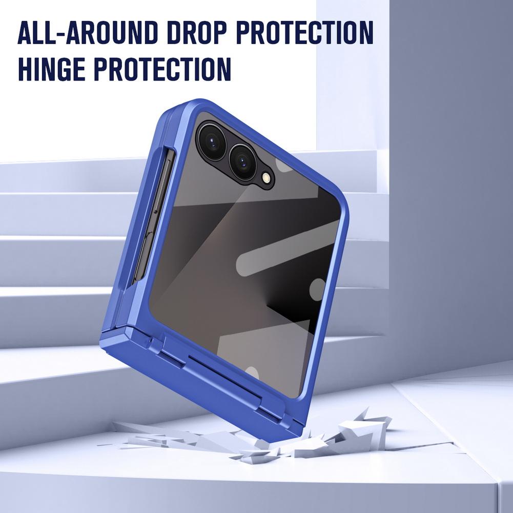 Flat Hinge with Front Glass Full Protective Cover For Samsung Z Flip 8 Flip7 FE Galaxy Z Flip 7 6 5 Slim Anti-slip Back Cover