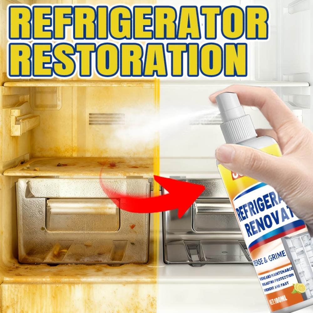 Refrigerator Care & Restoration Spray - Removes Yellowing, Stains & Grease, Refreshes Surface Shine, Safe for Plastic & Metal Pa