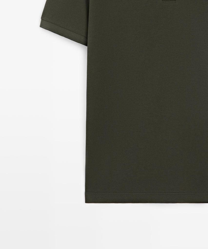 Masimodutti Microtextured Cotton Pique Polo Shirt