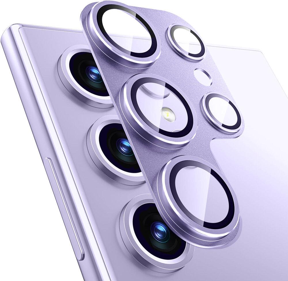 2x Glass Lens Cover for Samsung Galaxy S24 Ultra, ERBORD, Purple