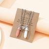 Fashion Couple Matching Necklace Colorful Geometric Hexagon Pillar Crystal Pendant Love Couple Friendship Friends Jewelry Gift