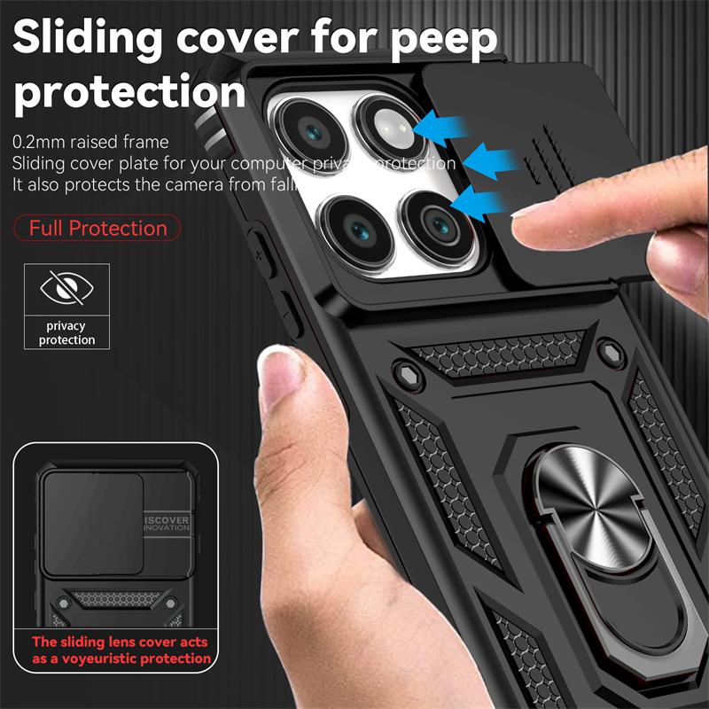 Full Cover For Motorola Edge 2025 Case For Moto Edge 2025 Push Window Magnetic Phone Holder Back Case For Moto Edge 2025 Case