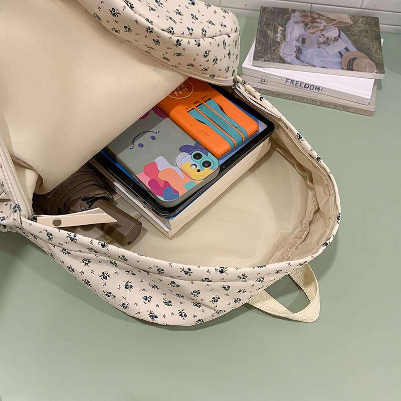 College-Stil Studenten-Schultasche Mädchen Rucksack mit Blumendruck