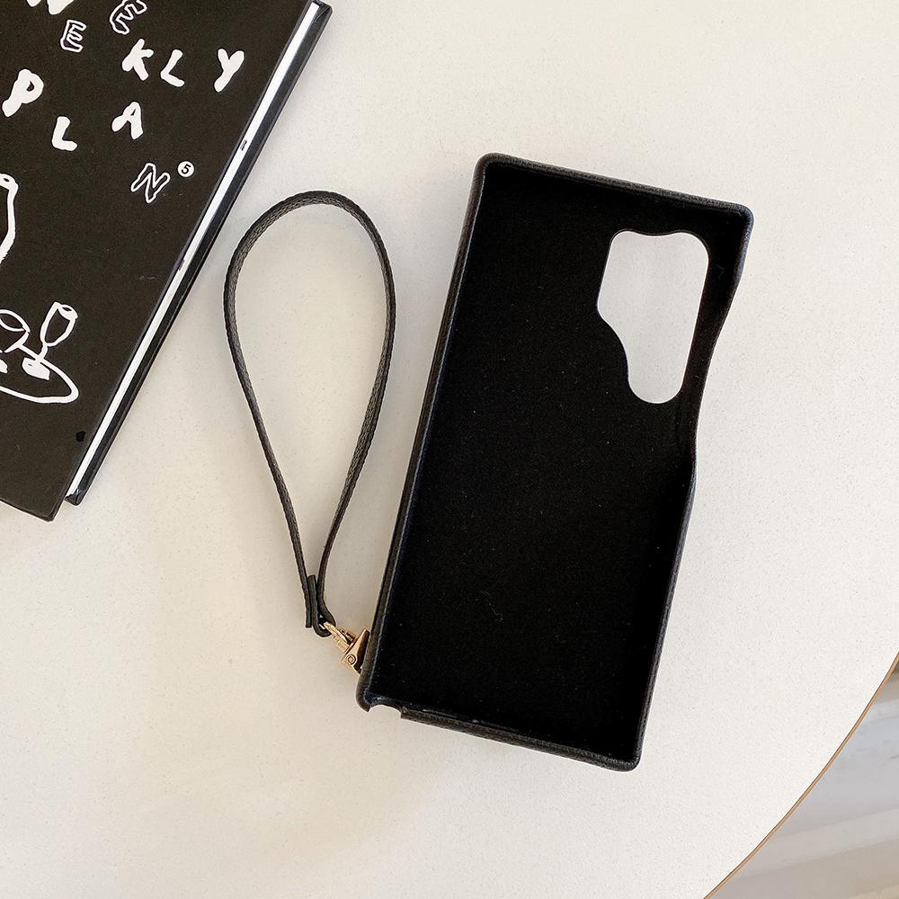 For Samsung Galaxy S25 Ultra Case Mirror Design PU Leather Back Cover with Card Slots,Wrist Strap
