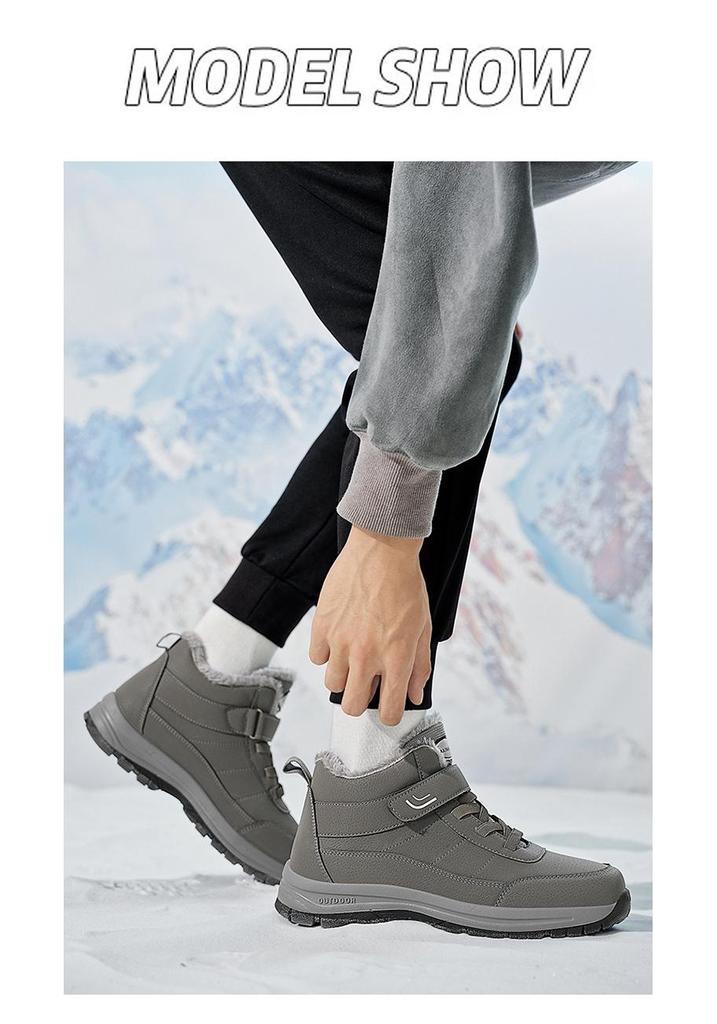 Men's Plus Size Winter Snow Boots: Plush Warm Martin Style