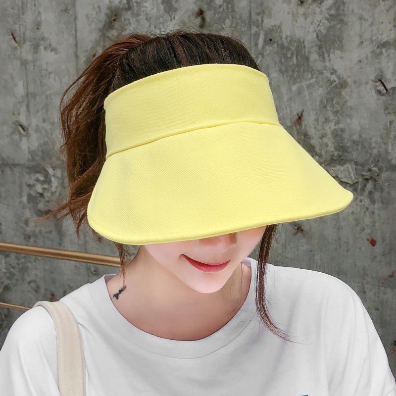 Simple foldable empty top hat women's summer ins face covering sun protection sun hat versatile travel sun hat