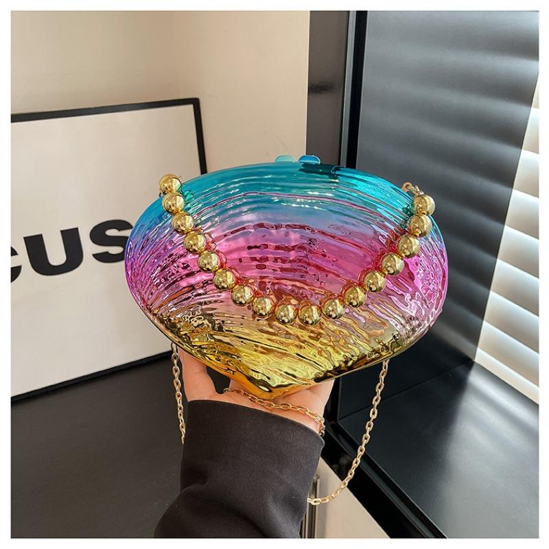 

Женская новая сумка через плечо, сумка-ракушка из акрила, модная свадебная вечерняя сумка-клатч разноцветный