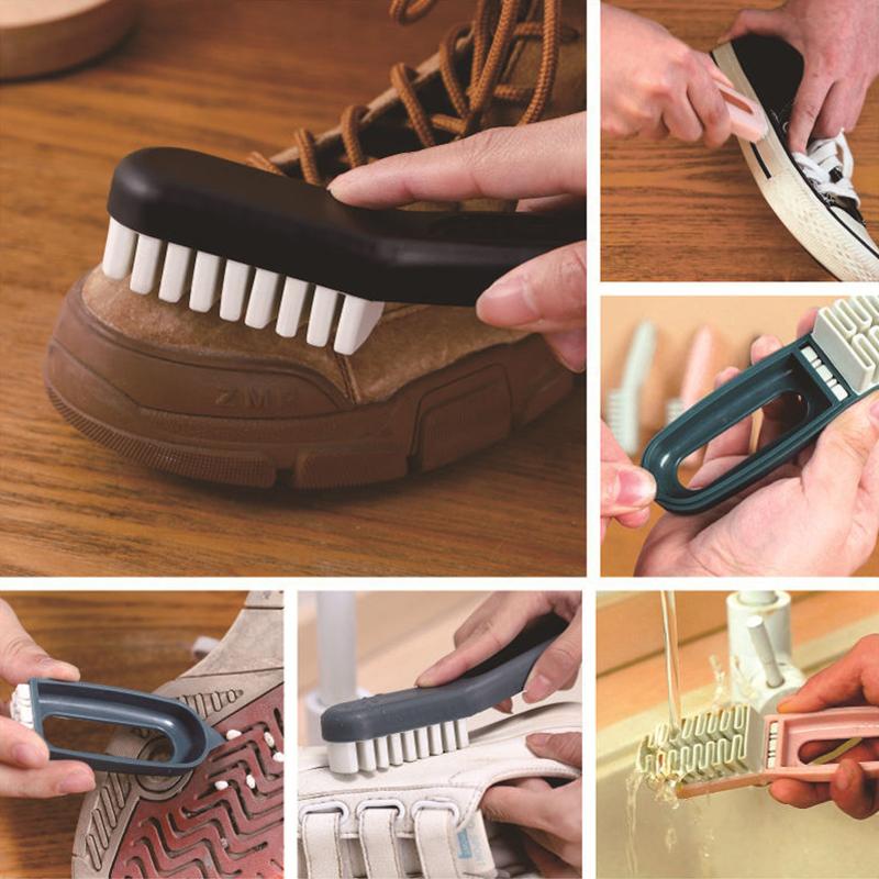 2-In-1 Leather Brush For Suede Boots Bags Scrubber Cleaner White Rubber Crepe Shoe Brush Household Necessary Wall Crevice