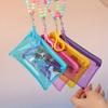 Star Sand Colorful Transparent Coin Purse Card Holder Lipstick Pouch Earphone Bag Zipper Small Wallet Keychain