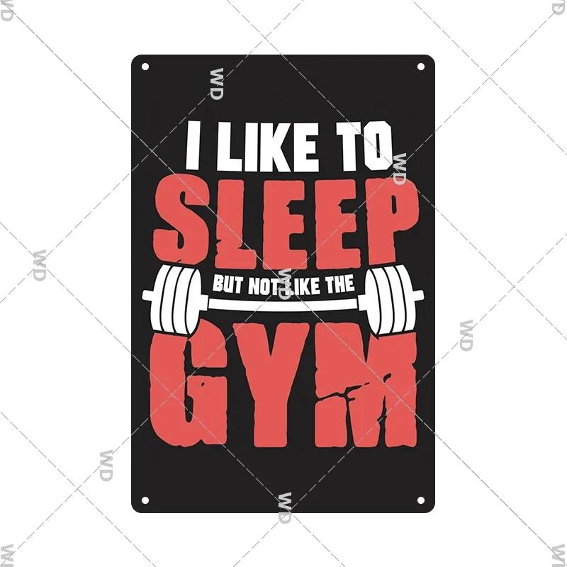 Gym Retro Metal Tin Sign Fitness Funny Vintage Iron Poster Exercise Motivation Quote Home Bar Pub Garage Man Cave Decor Gifts