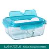 LOCK&LOCK 3-Compartment Heat-Resistant Glass Lunch Box with Utensils