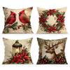 Christmas Cardinal Cushions Pillowcase Polyester Cushion Cover Throw Pillow Sofa Decoration Pillowcover Home Decor