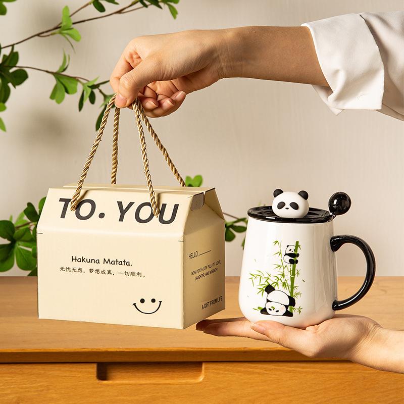Mug Gift Box New Style Women's Panda Cup Souvenir Ceramic Water Cup Coffee Cup