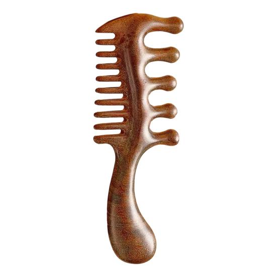 Wooden Scalp Massage Comb with Ergonomic Long Handle Multi-functional Meridian Fine Wide Tooth Comb Men Women Head Massager Tools