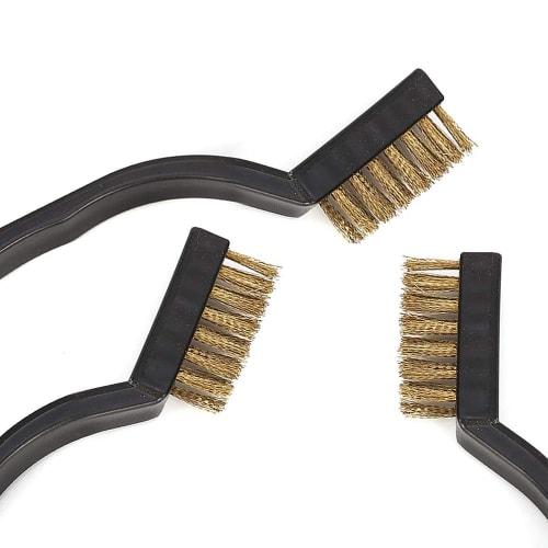 Samcos 3-Piece Wire Brush Set with Holes for Rust and High-Intensity Cleaning (Copper Wire Brush)