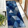 1 Stuk Moderne Minimalistische Blauwe Antislip Wasbare Vloerkleed Runner voor Entree, Woonkamer, Slaapkamer & Terras