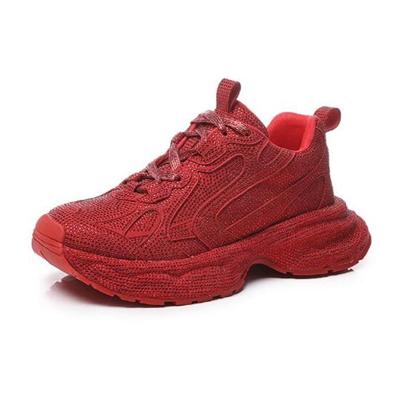 Fashion AIYUQI Women Sneakers Sheepskin 2025 New Rhinestone Rashion Women Flat Casual Shoes Large Size Sneakers For Women