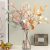 Artificial Plants Long Pole Eucalyptus Leaves Plants Money Leaf Wall Decor Wedding Shooting Prop Home Room Vases Table Diy Decor
