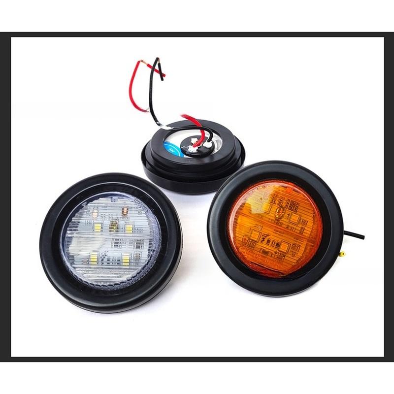 2 Inch Car Round Truck Trailer Tail Lights Turn Signal Brake Stop Rear Running Reverse Lamp Red Yellow White Car Light ABS