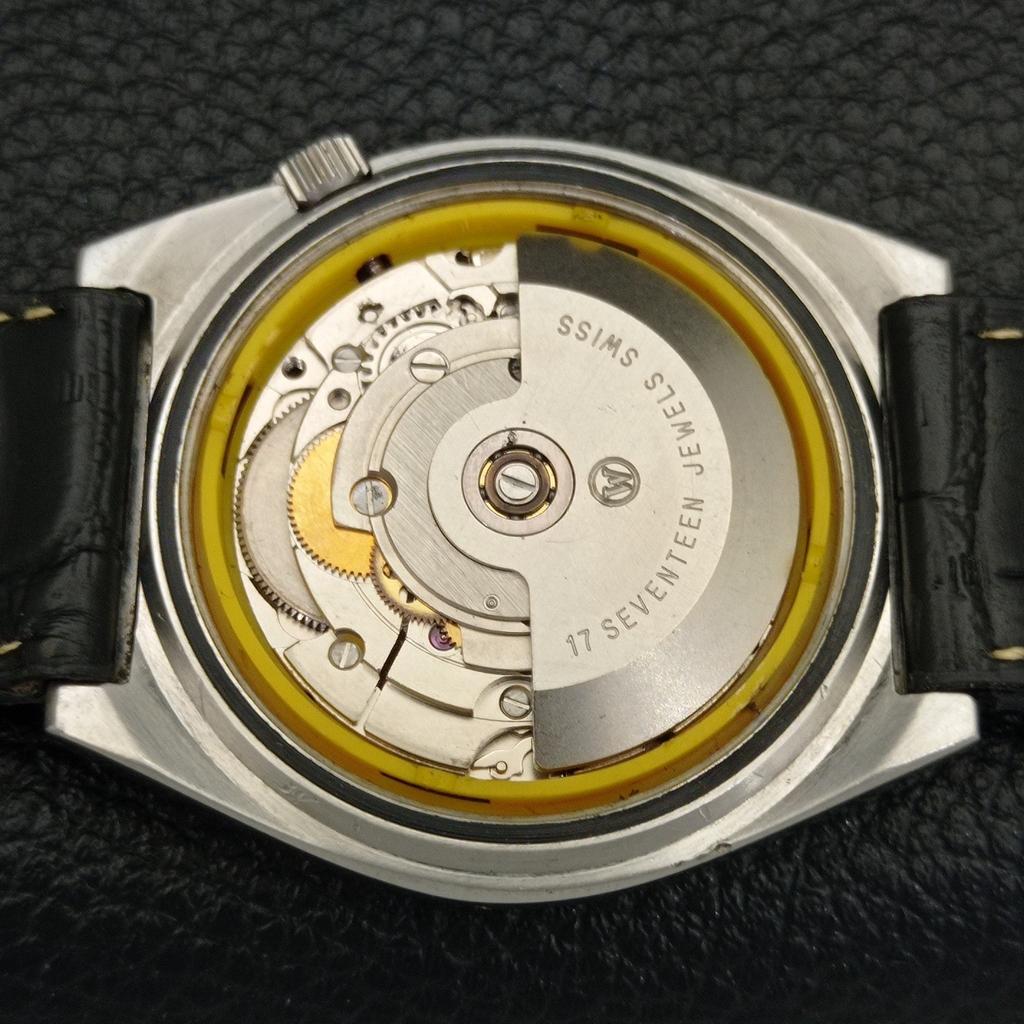 VINTAGE WEST END WATCH CO AUTOMATIK SCHWEIZER HERRENUHR SCHWARZES ZIFFERBLATT a700149-5