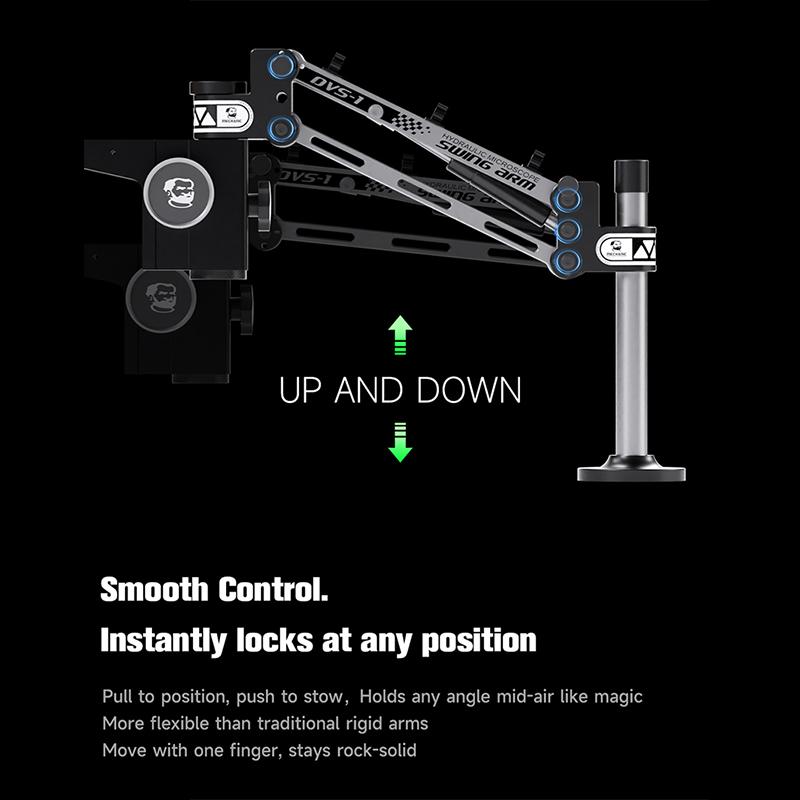 MECHANIC DVS-1 Hydraulic Shock-Absorbing Microscope Arm 360° Rotating for Mobile Phone Motherboard PCB Inspection Repair