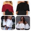 Stylish Summer Off Shoulder Ruffle Hem Loose Fit Top Women Urban Fashion Tee