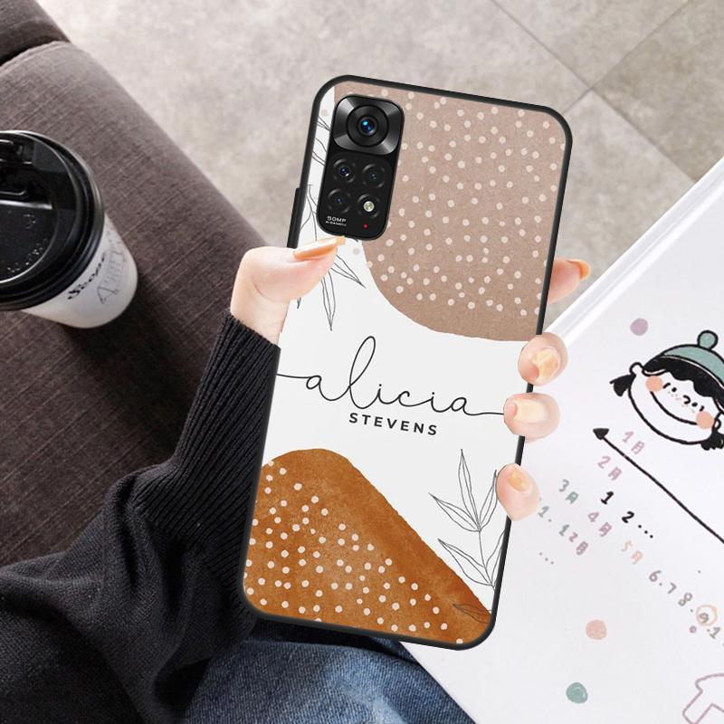 Custom Aesthetic Nature Monogram Name Case For Xiaomi Redmi Note 11 10 9 8 12 Pro 10S 11S 12S Cover For Redmi 10 10A 9C 10C 12C