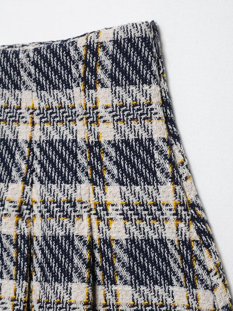 Women's Plaid Slim-Fit Top and Skirt Set - 2025 Spring/Summer Collection