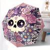 1pc Pink Cute Skull Automatic Opening and Closing Folding - A Good Choice for Gifts, Fashionable and Convenient Umbrella With Cute Cartoon Characters,