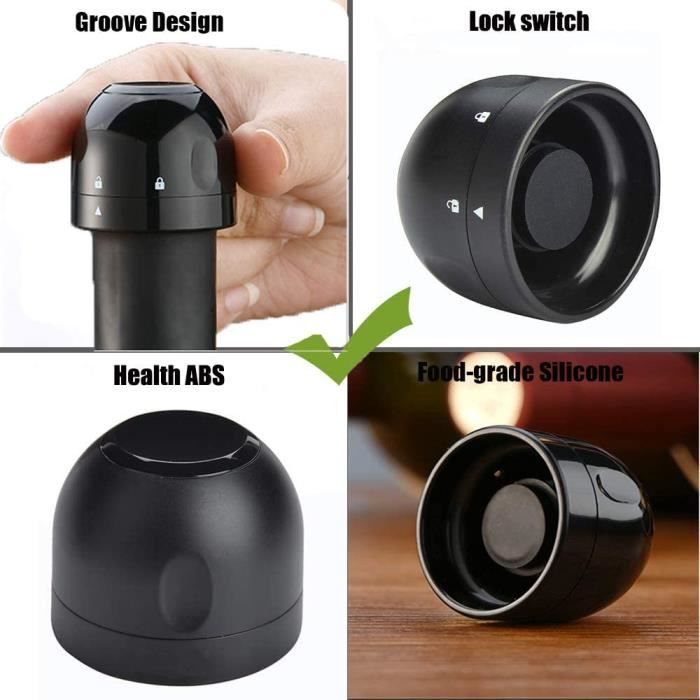 Champagne Stoppers, 4 Pieces Champagne Stopper with Rotary Switch, Reusable Sealed Bottle Stoppers Champa A7
