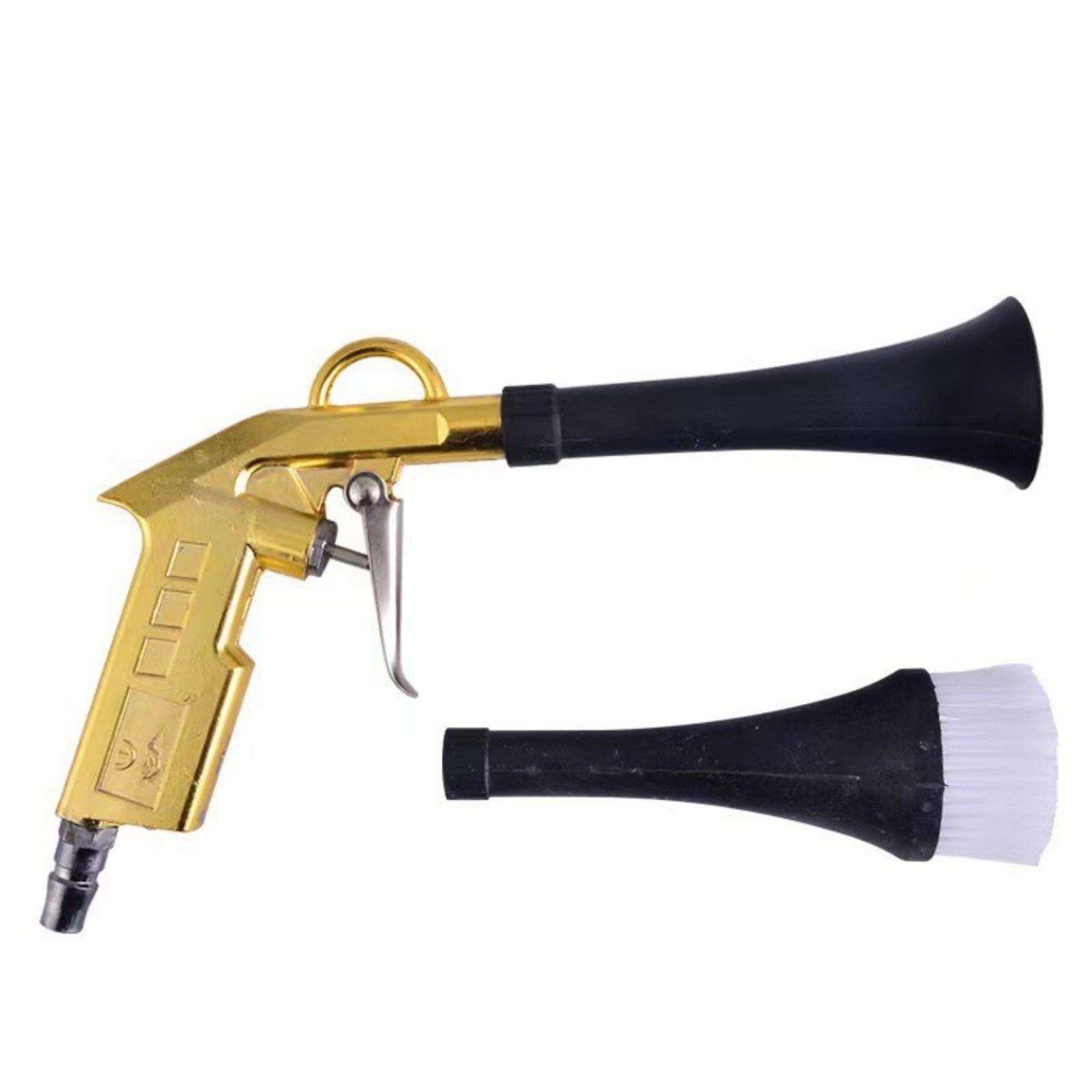 

High Efficiency Metal Air Blow Guns with Nozzle&Auto Detailing Dusting Brush for Car Seating Carpets Dashboard Cleaning