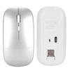 HXSJ M80 2,4G Ergonomická bezdrôtová nabíjateľná tichá myš s USB prijímačom (Strieborná)