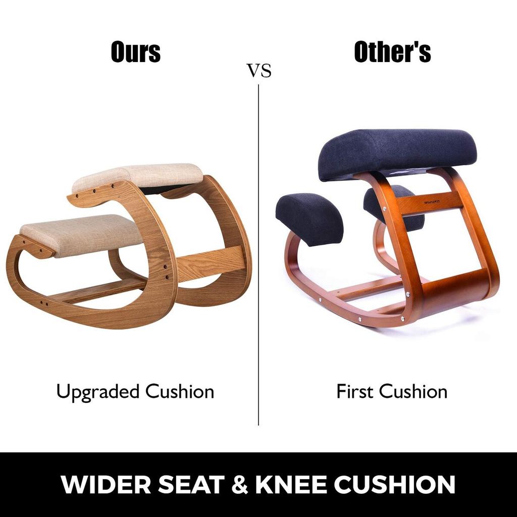 Silla ergonómica de rodillas Capacidad de carga de 220 LB Silla de escritorio de postura de rodillas Taburete con cojín para la cadera Taburete ergonómico de rodillas para oficina en casa Buena postura