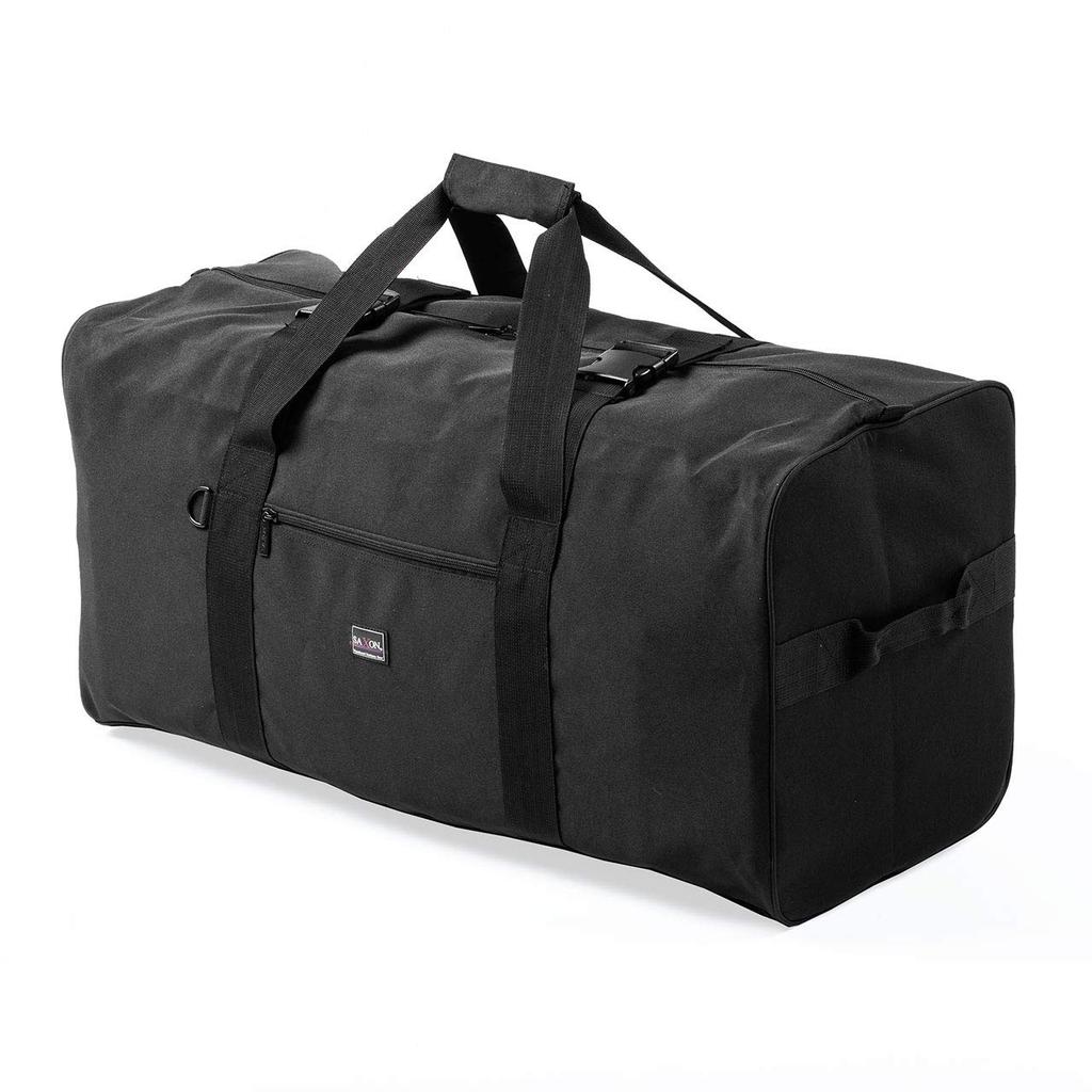 Sanwa Direct Large Capacity Boston Bag, 96L, Foldable, Perfect for Moving, Camping, and Storage of Bedding and Clothes, Black, 200-BAG160BK