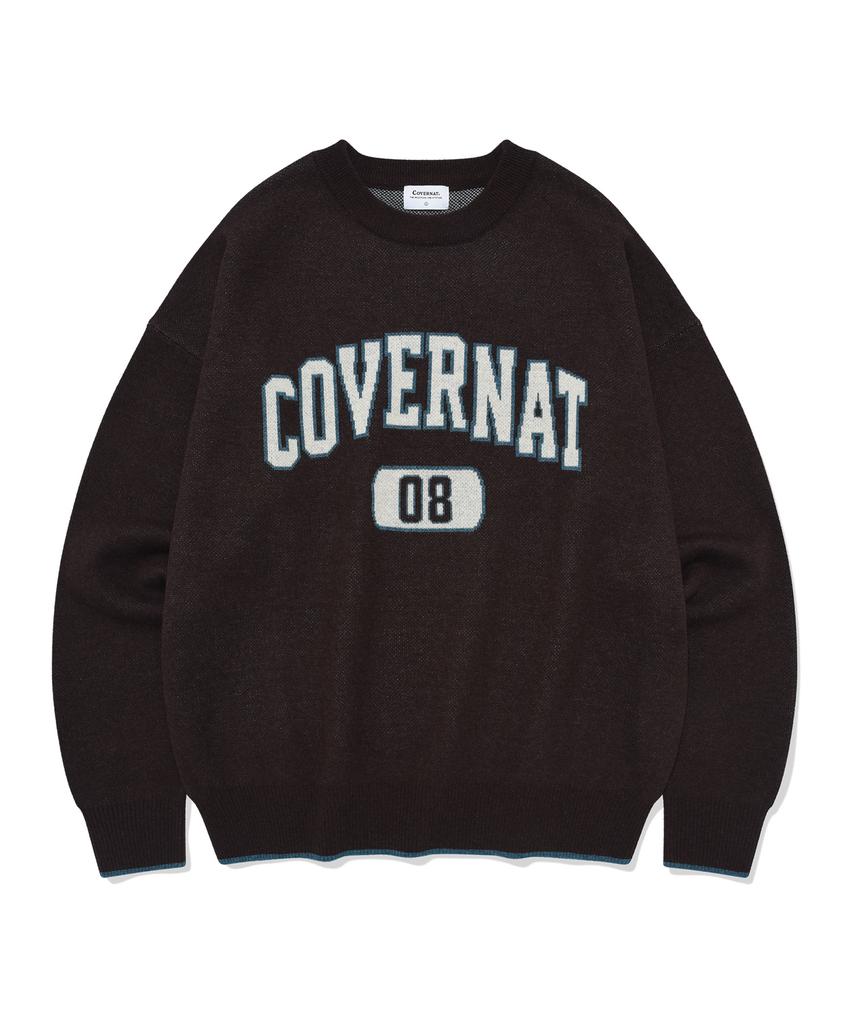COVERNAT Arch Logo 08 Crewneck Knit Chocolate
