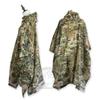 SHENKEL Camouflage Rain Poncho with Storage Unisex Raincoat for Military and Airsoft Use (Multicam) Pouch, 3-Way